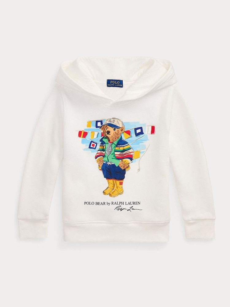 Polo Ralph Lauren White Boys Graphic Hoodie - Image 1 of 2