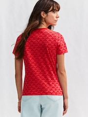 Pink/Red Essential Pure Cotton Short Sleeve Crew Neck T-Shirt - Image 3 of 7