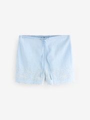 Bleach Embroidered 100% Cotton Pull On Lightweight Denim Shorts - Image 5 of 7