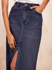 Friends Like These Blue A Line Split Front Maxi Skirt - Image 4 of 4