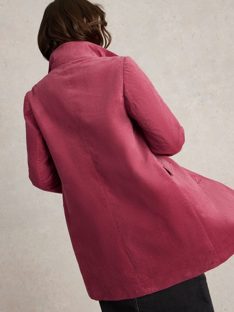 White Stuff Pink Velvet Karla Coat - Image 2 of 6
