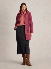 White Stuff Pink Velvet Karla Coat - Image 3 of 6