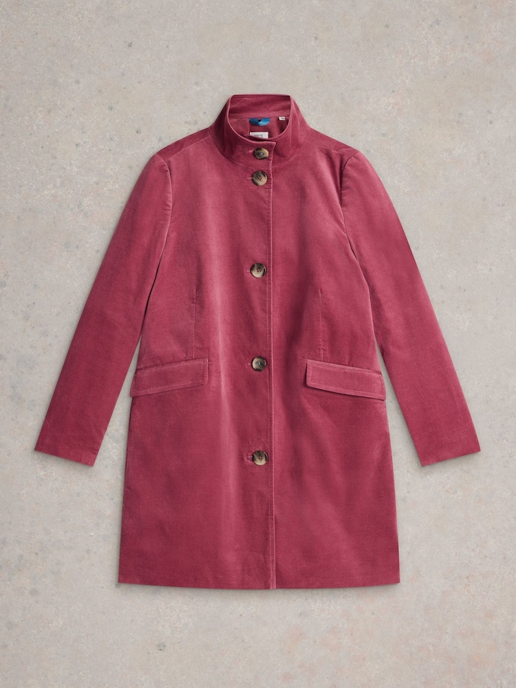 White Stuff Pink Velvet Karla Coat - Image 5 of 6