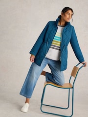 White Stuff Green Emilia Quilted Coat - Image 3 of 6