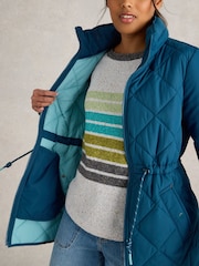 White Stuff Green Emilia Quilted Coat - Image 4 of 6