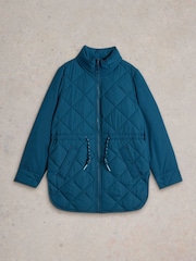 White Stuff Green Emilia Quilted Coat - Image 5 of 6
