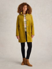 White Stuff Yellow Velvet Karla Coat - Image 1 of 6