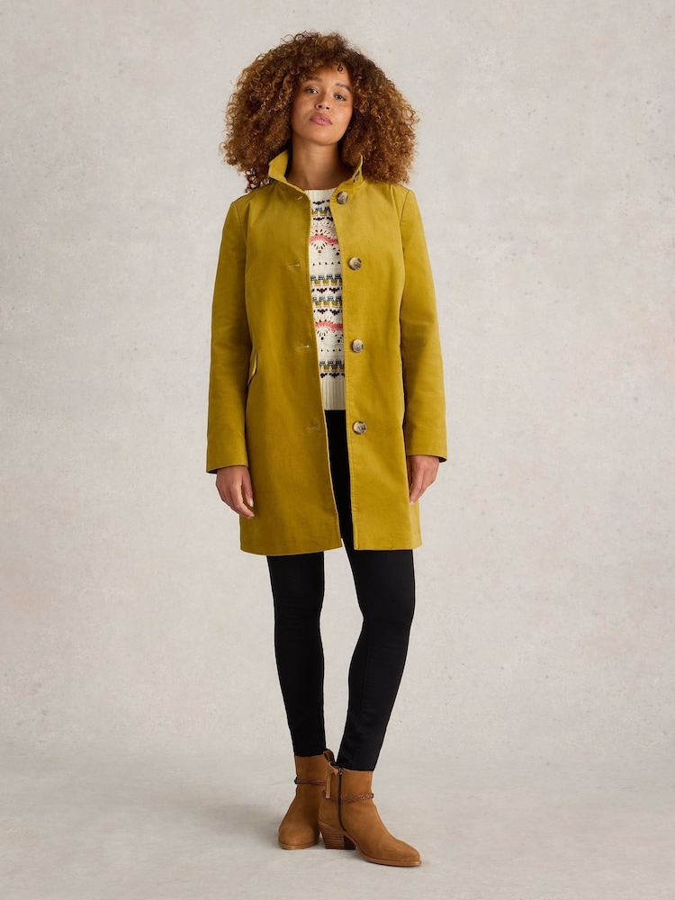 White Stuff Yellow Velvet Karla Coat - Image 1 of 6