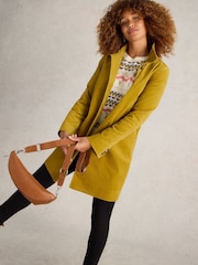 White Stuff Yellow Velvet Karla Coat - Image 3 of 6