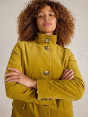 White Stuff Yellow Velvet Karla Coat - Image 4 of 6