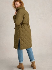 White Stuff Green Lorena Quilted Coat - Image 2 of 6