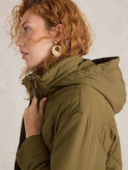 White Stuff Green Lorena Quilted Coat - Image 4 of 6
