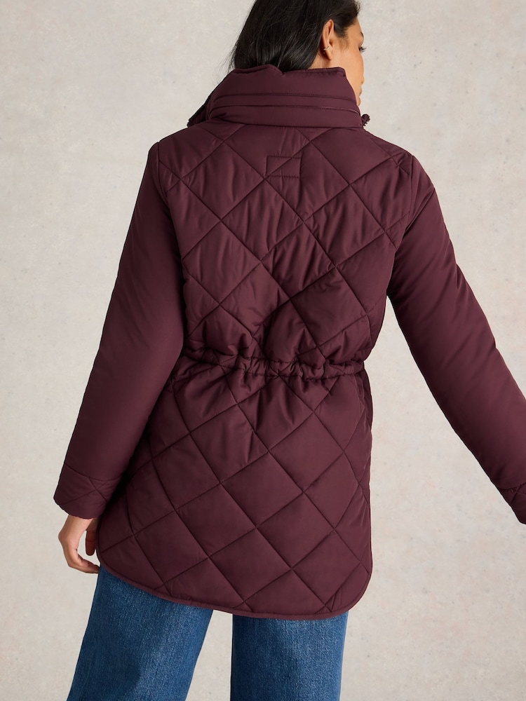 White Stuff Purple Emilia Quilted Coat - Image 2 of 6