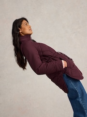 White Stuff Purple Emilia Quilted Coat - Image 3 of 6