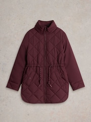 White Stuff Purple Emilia Quilted Coat - Image 5 of 6