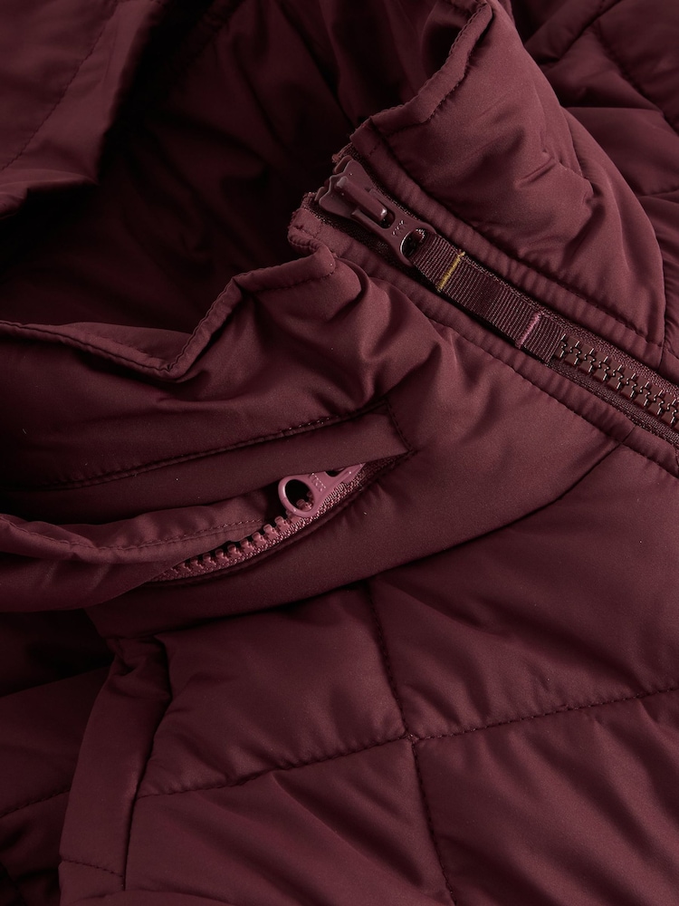 White Stuff Purple Emilia Quilted Coat - Image 6 of 6