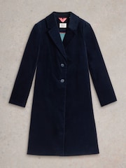 White Stuff Blue Velvet Kamila Coat - Image 5 of 6