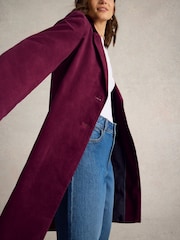 White Stuff Purple Velvet Kamila Coat - Image 4 of 6