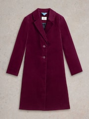 White Stuff Purple Velvet Kamila Coat - Image 5 of 6