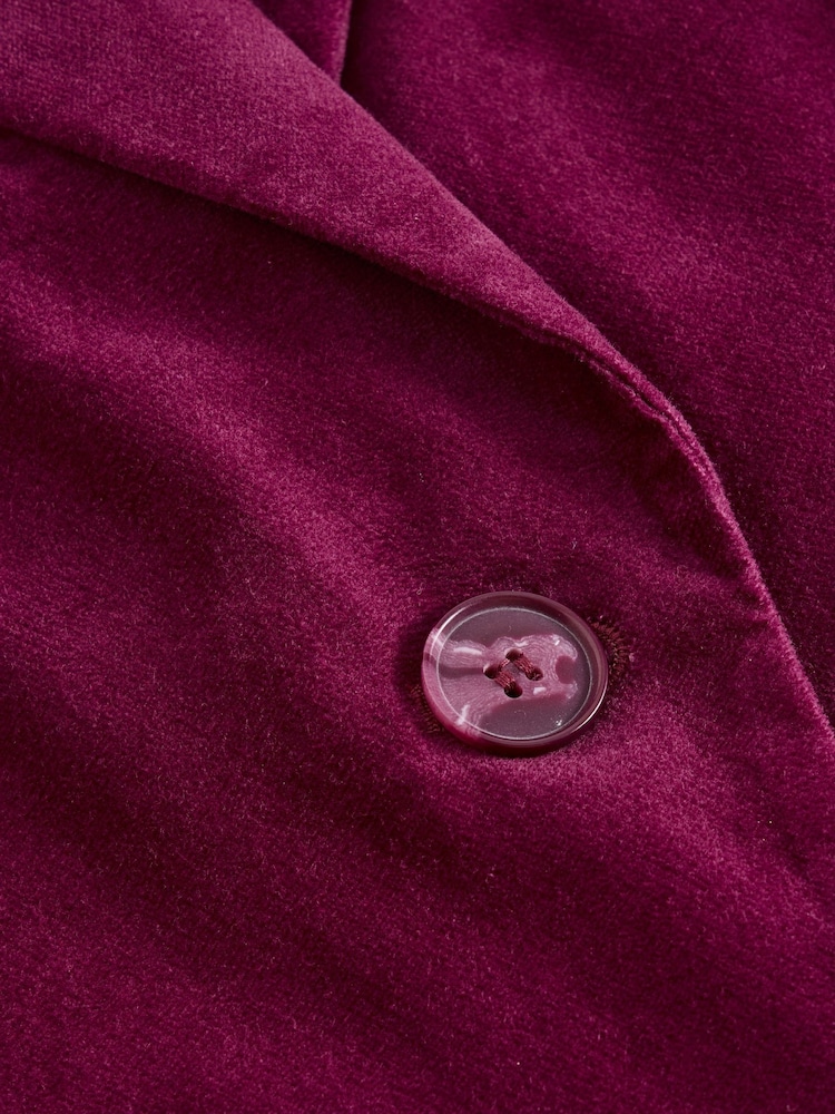 White Stuff Purple Velvet Kamila Coat - Image 6 of 6