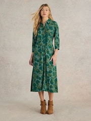 White Stuff Green Rua Jersey Shirt Dress - Image 1 of 6