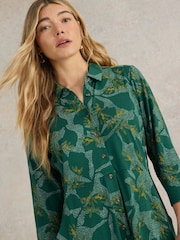 White Stuff Green Rua Jersey Shirt Dress - Image 3 of 6