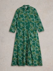 White Stuff Green Rua Jersey Shirt Dress - Image 6 of 6