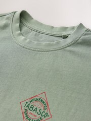 Green Wash Tabasco Licence Graphic 100% Cotton T-Shirt - Image 8 of 9