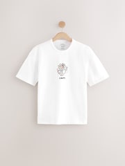 Ecru 100% Cotton Licence Keith Haring T-Shirt - Image 6 of 9