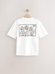 Ecru 100% Cotton Licence Keith Haring T-Shirt - Image 7 of 9