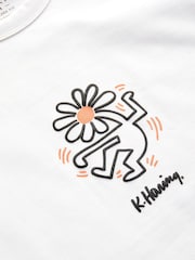 Ecru 100% Cotton Licence Keith Haring T-Shirt - Image 8 of 9