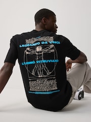 Black 100% Cotton Licence Da Vinci T-Shirt - Image 1 of 8