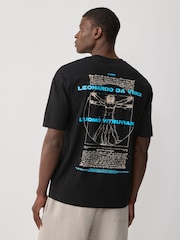 Black 100% Cotton Licence Da Vinci T-Shirt - Image 3 of 8