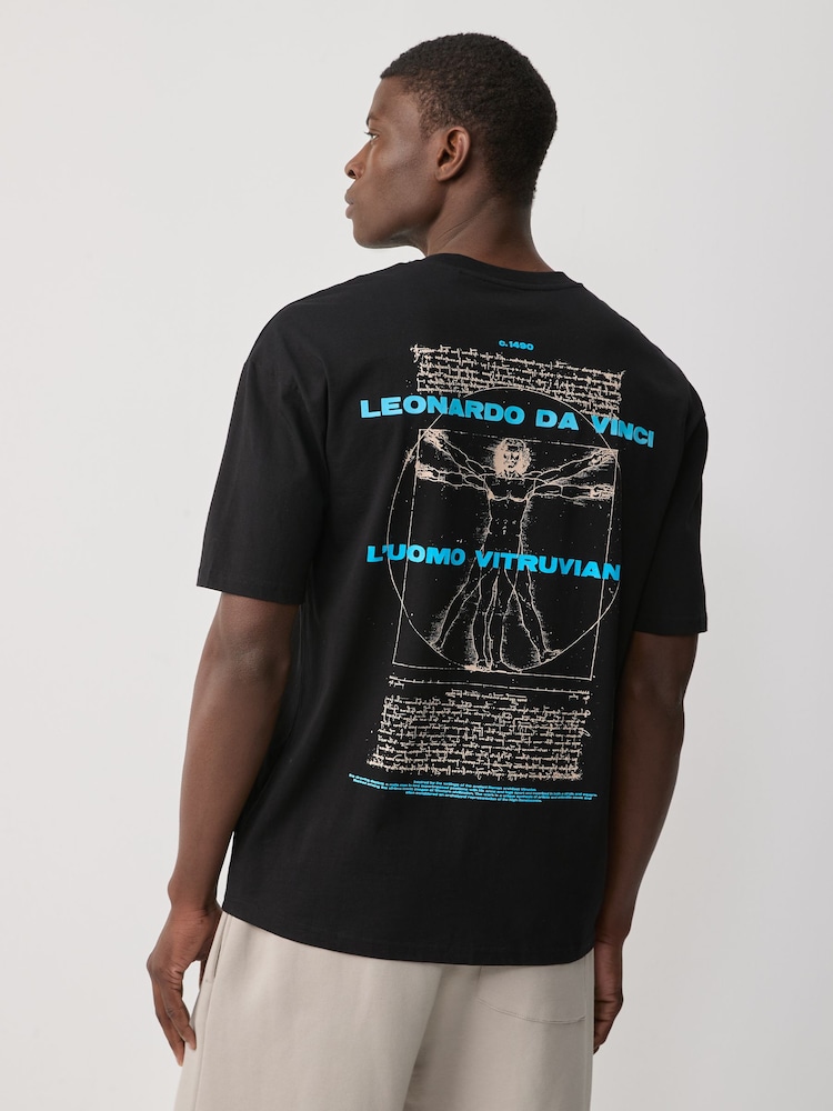Black 100% Cotton Licence Da Vinci T-Shirt - Image 3 of 8