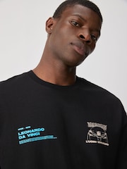 Black 100% Cotton Licence Da Vinci T-Shirt - Image 5 of 8
