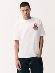 Blanc The Rolling Pierre - Coupe ample - T-shirt imprimé graphique Band - Image 3 de 9