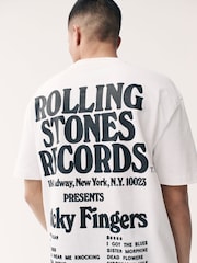 Blanc The Rolling Pierre - Coupe ample - T-shirt imprimé graphique Band - Image 4 de 9