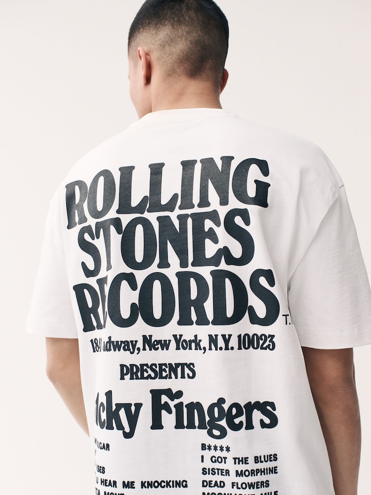 Blanc The Rolling Pierre - Coupe ample - T-shirt imprimé graphique Band - Image 4 of 9