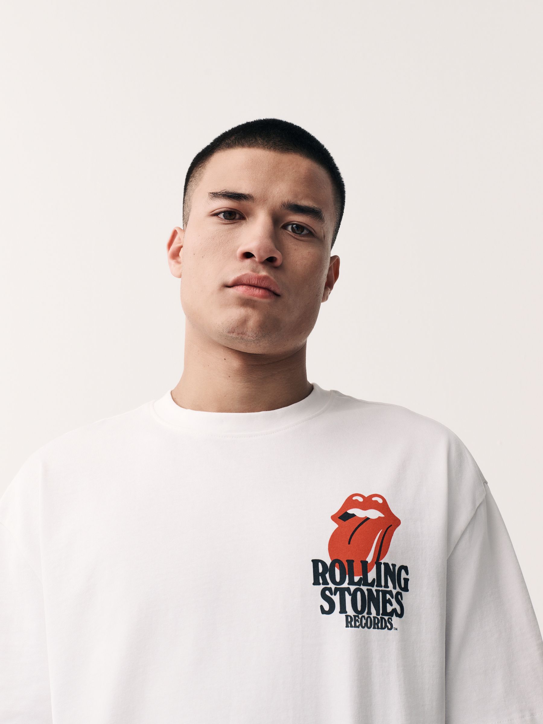 Buy White The Rolling Stones Relaxed Fit Band Graphic Print