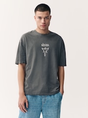 Gris anthracite Nirvana - Ajustement régulier - T-shirt imprimé graphique Band - Image 2 de 9