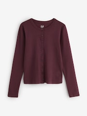 Gap Burgundy Modern Crew Neck Cardigan - Image 1 of 4