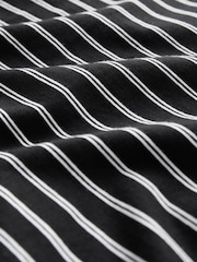 Black Graphic Print Relaxed Fit Stripe Heavyweight 100% Cotton T-Shirt - Image 8 of 8