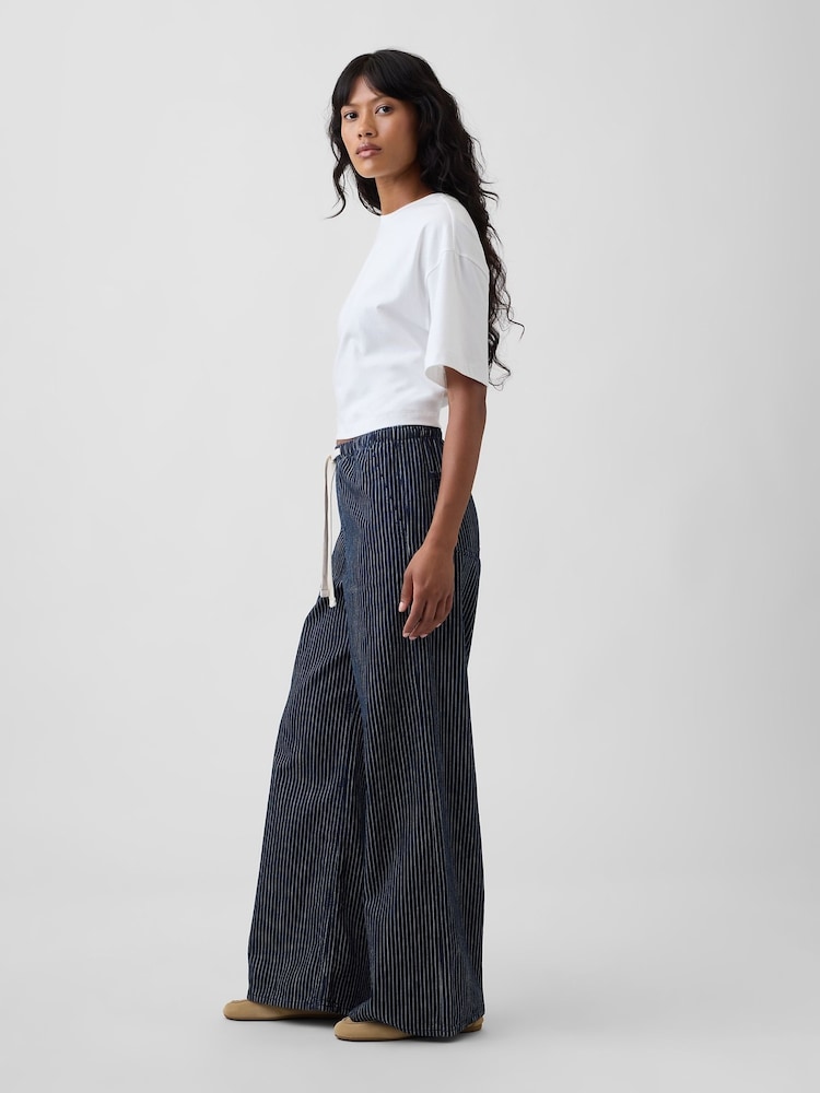 Gap Blue Mid Rise Super Light Pull On Wide-Leg Jeans - Image 4 of 4 Gap Blue Mid Rise Super Light Pull On Wide-Leg Jeans - Image 4 of 4