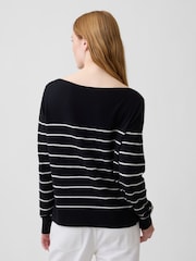 Gap Black Stripe Relaxed Jersey Boatneck Jumper - Image 2 of 5