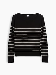 Gap Black Stripe Relaxed Jersey Boatneck Jumper - Image 4 of 5