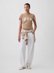 Gap Tan/Gold Logo Short Sleeve T-Shirt - Image 3 of 5