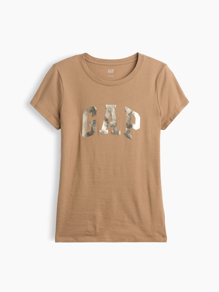 Gap Tan/Gold Logo Short Sleeve T-Shirt - Image 5 of 5 Gap Tan/Gold Logo Short Sleeve T-Shirt - Image 5 of 5