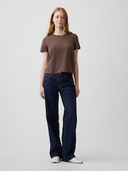 Braun - Gap Authentic Shrunken Logo T-Shirt - Bild 3 von 4