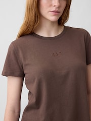 Braun - Gap Authentic Shrunken Logo T-Shirt - Bild 4 von 4