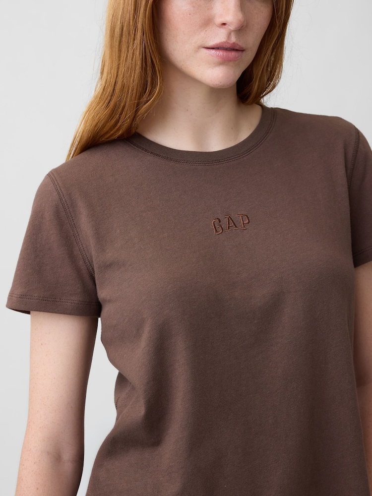 Braun - Gap Authentic Shrunken Logo T-Shirt - Bild 4 von 4